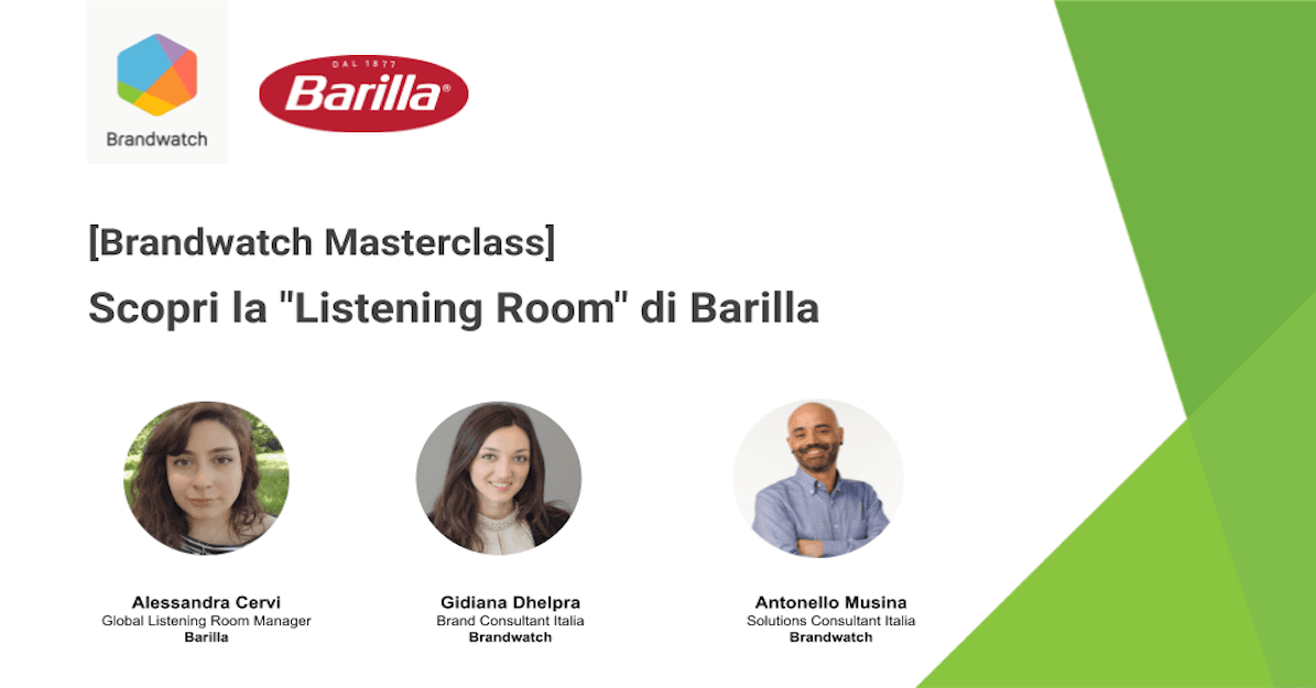 [Brandwatch Masterclass] Scopri la “Listening Room” di Barilla